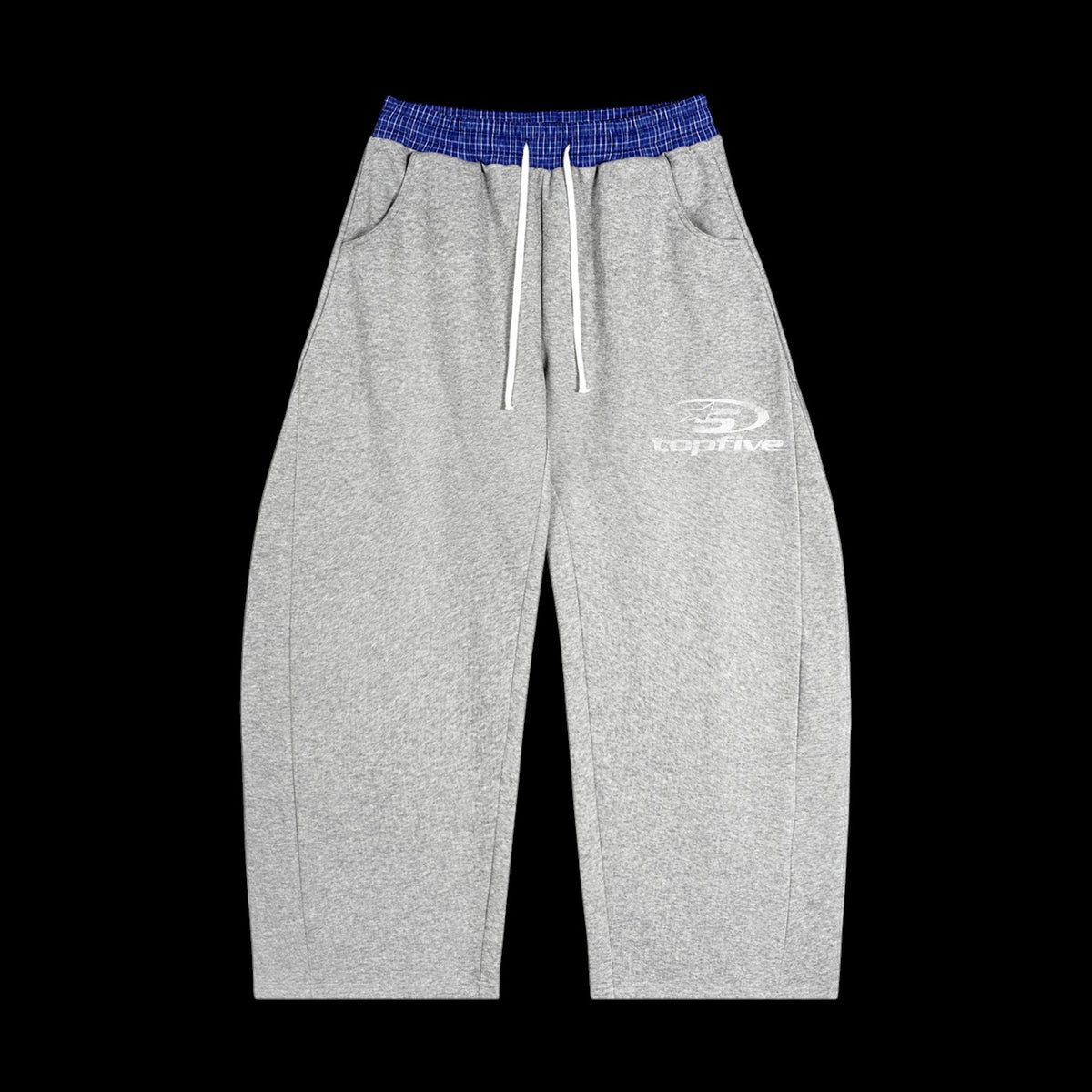 Plaid Waistband Barrel Sweatpants