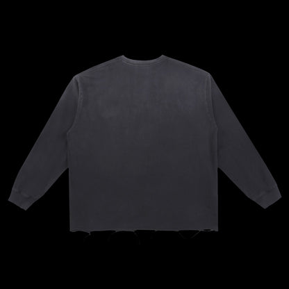 Snow Wash Raw Edge Cotton T-Shirt